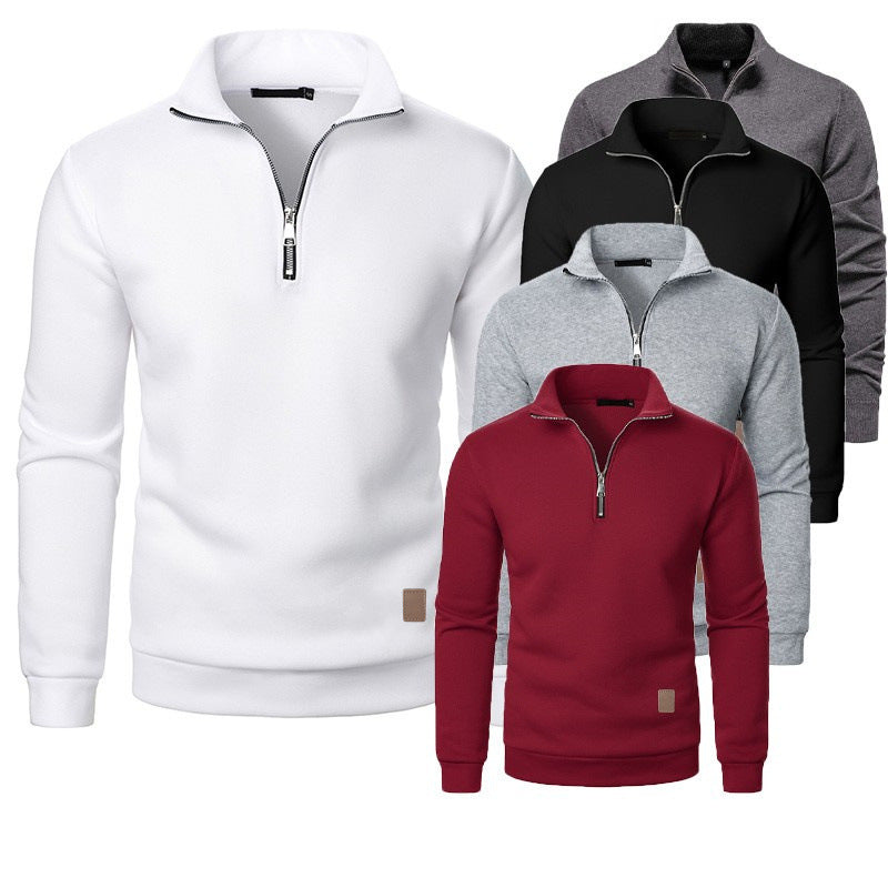 Men's Stand Collar Half Zip Long-sleeved Sports Top
