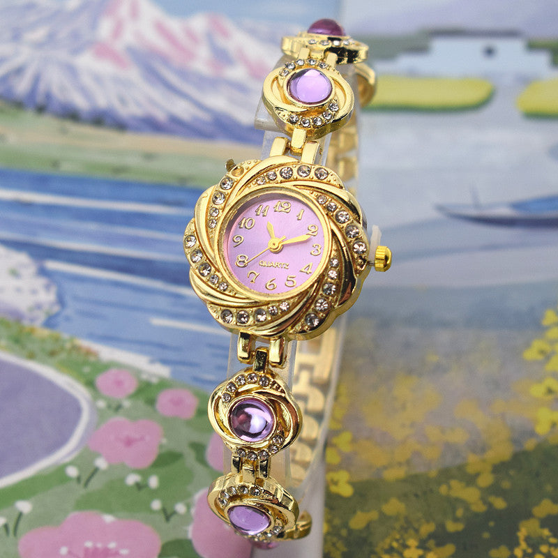 Chalcedony Women's Diamond-Minority Bracelet Watch