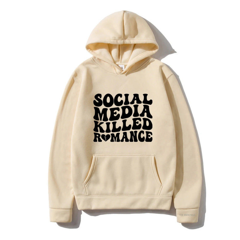 Spring Letter Pattern Printed Hoodie
