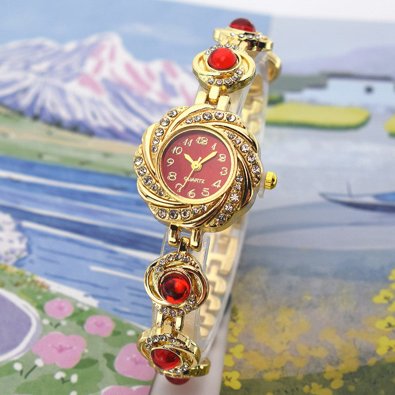 Chalcedony Women's Diamond-Minority Bracelet Watch