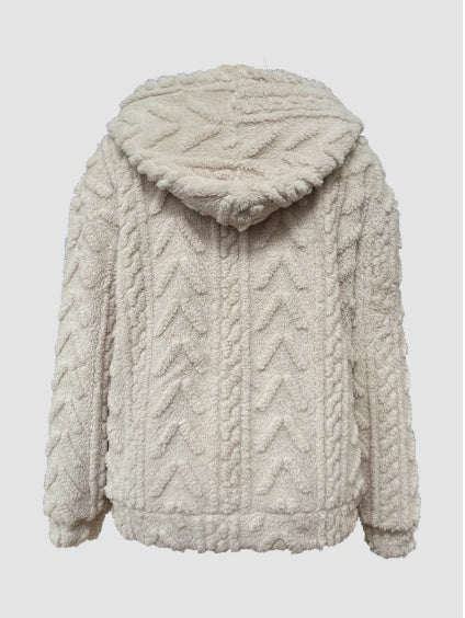 Olid Teddy Bear Textured Hoodie Sweatshirt