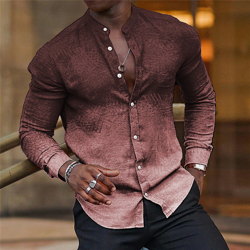 Long Sleeve Stand Collar Shirt
