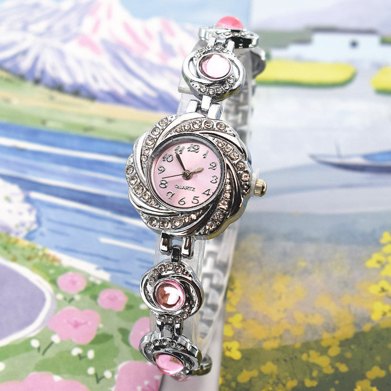 Chalcedony Women's Diamond-Minority Bracelet Watch