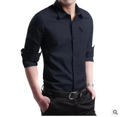 Men's Business Casual Long Sleeve Shirt