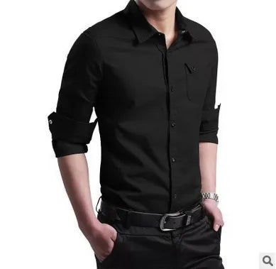 Men's Business Casual Long Sleeve Shirt