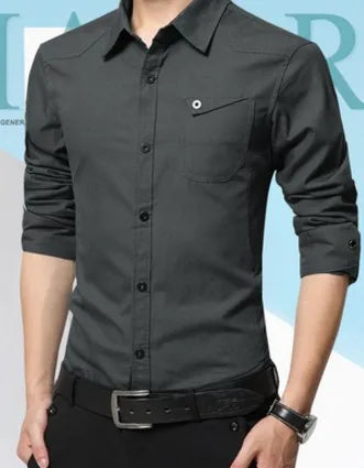 Men's Business Casual Long Sleeve Shirt