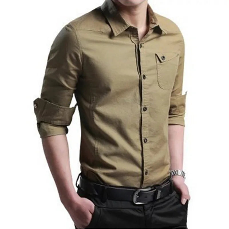 Men's Business Casual Long Sleeve Shirt