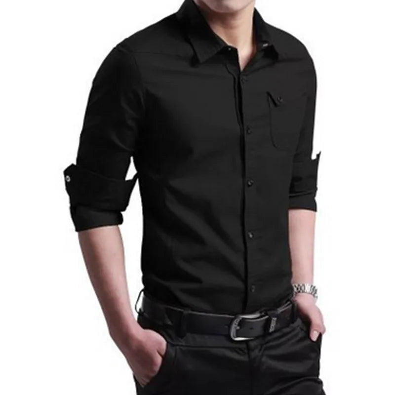 Men's Business Casual Long Sleeve Shirt