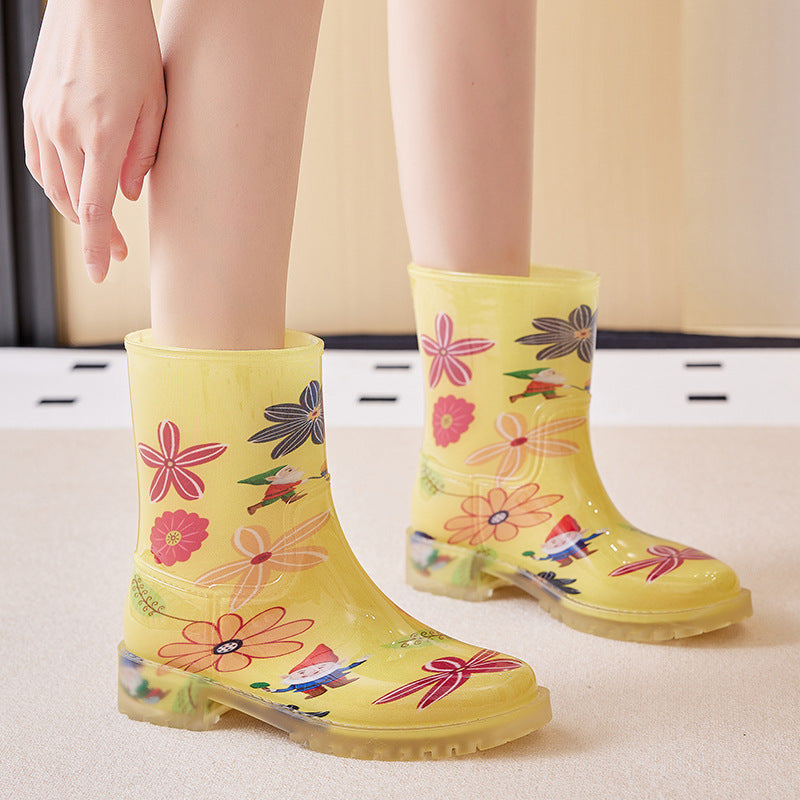 Women's Mid-High Tube Fashion Waterproof Shoes