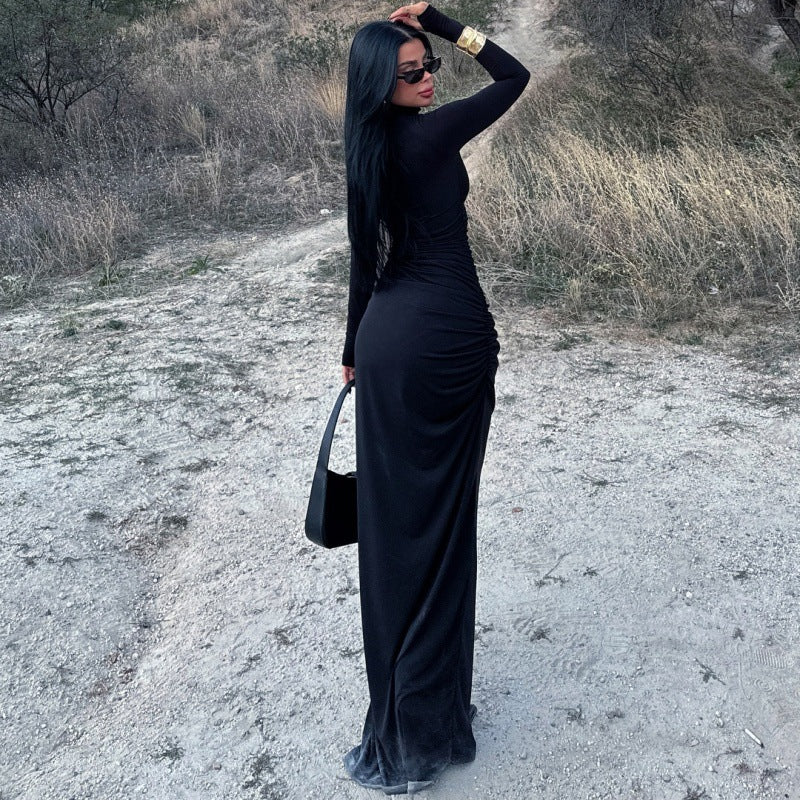 Slim-Fit Pleated Dress