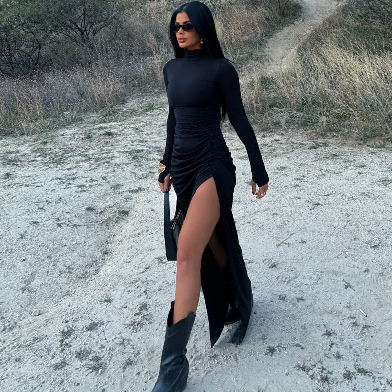 Slim-Fit Pleated Dress