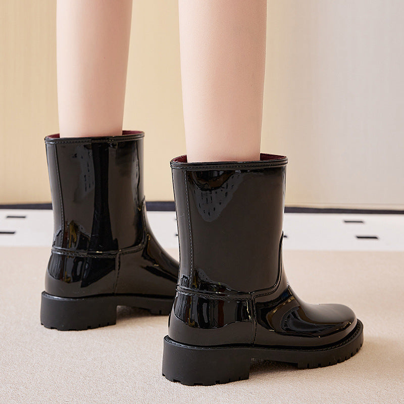 Women's Mid-High Tube Fashion Waterproof Shoes