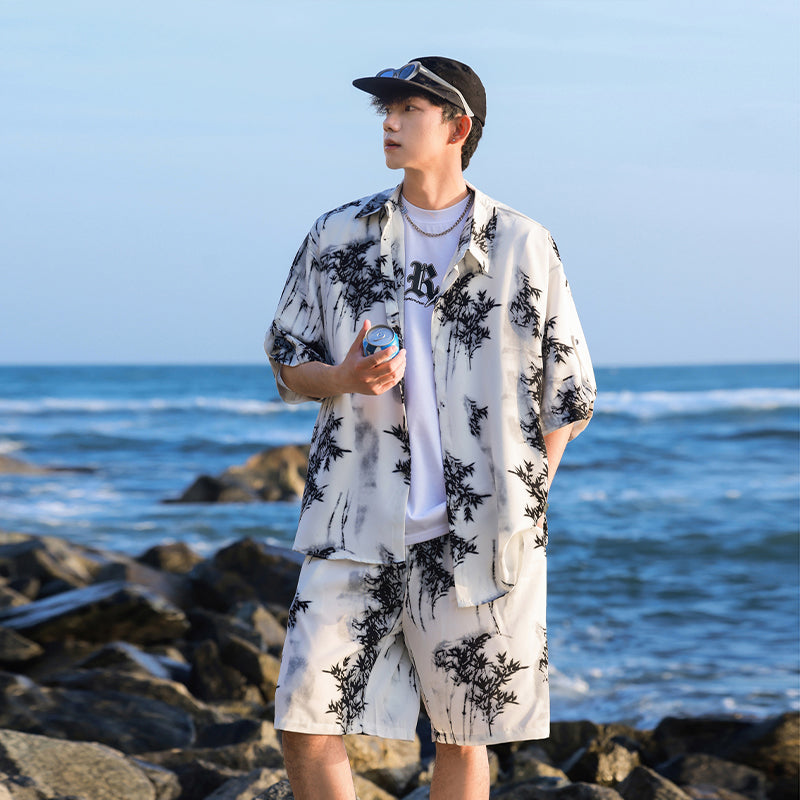 Ice Silk Tie-dye Sports Suit Men's