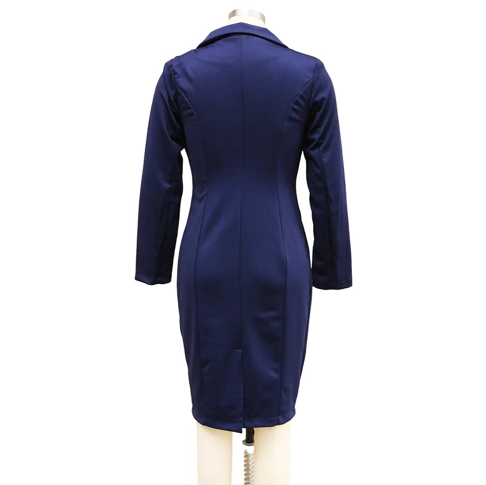 Blazer Dress – Women's Elegant Long Sleeve Office Dress
