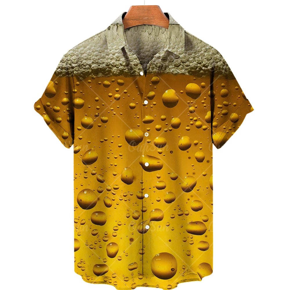 Yellow shirt with water droplet pattern on a white background