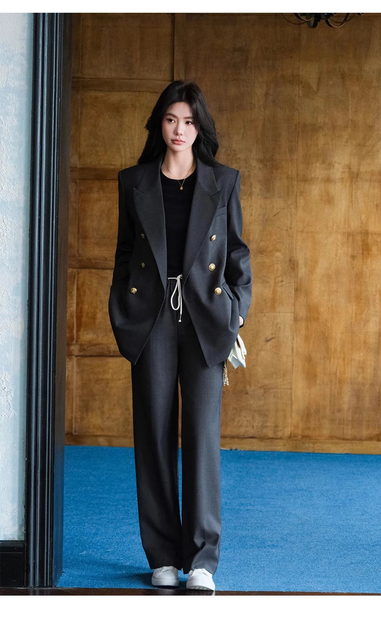 Women's 2 Piece Suit – Elegant Office Blazer & Pants Set