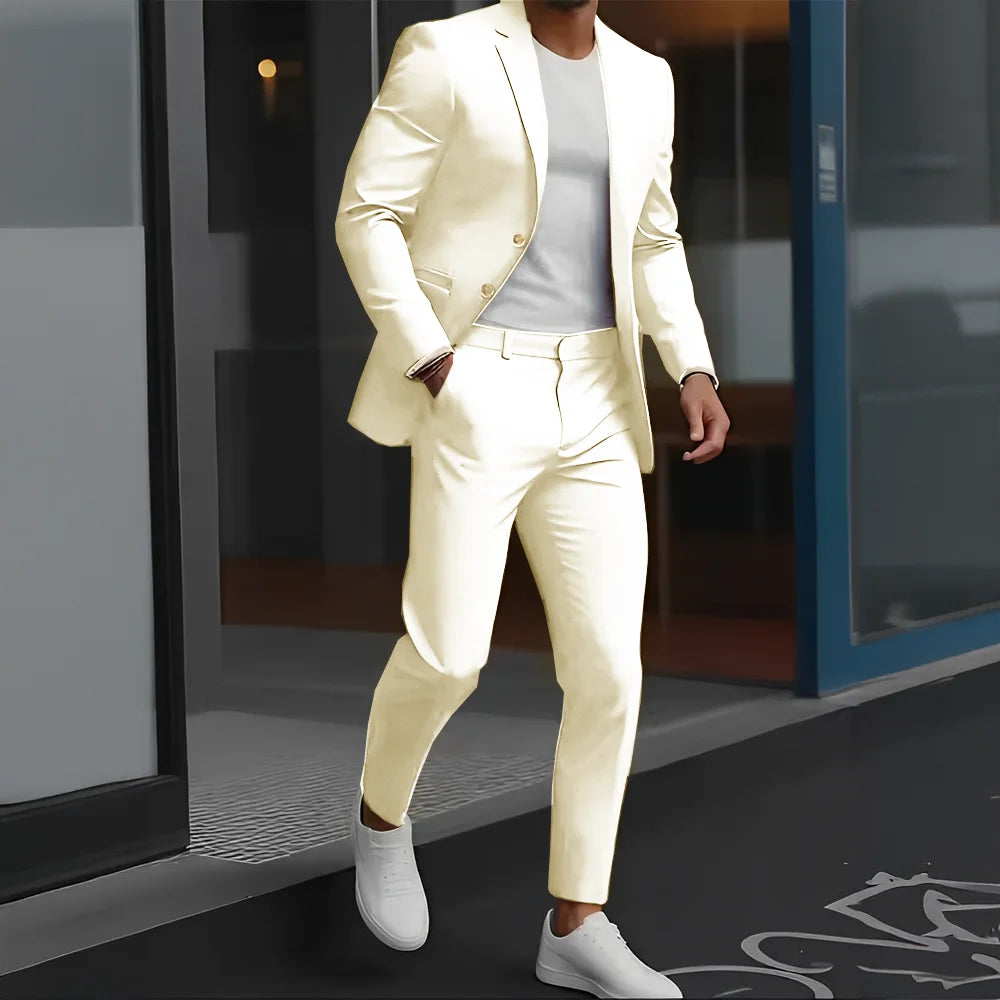 Beige Suit – Men's Formal Business Wedding Suit