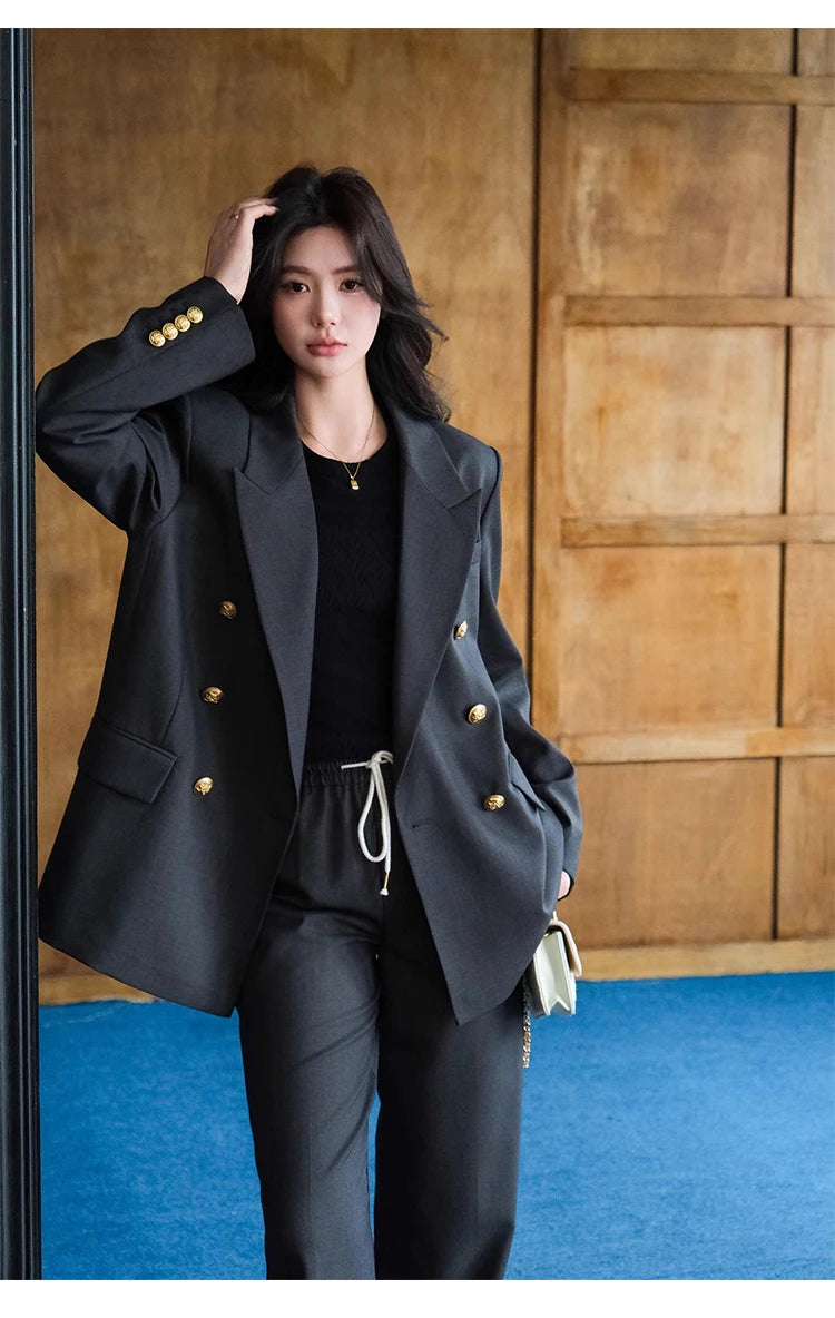 Women's 2 Piece Suit – Elegant Office Blazer & Pants Set