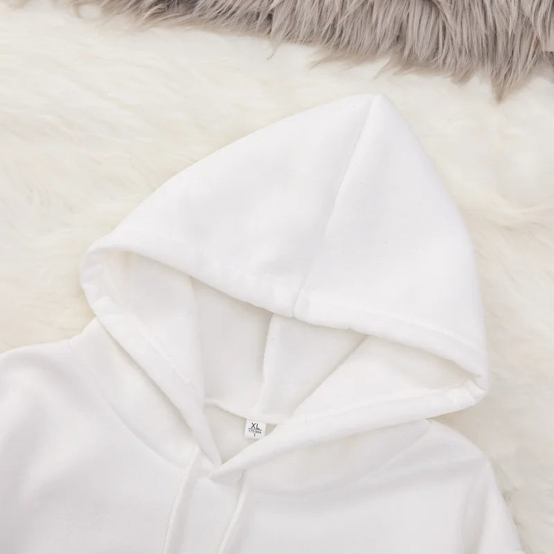 White Hoodie with 'C'EST LA VIE PARIS' Text