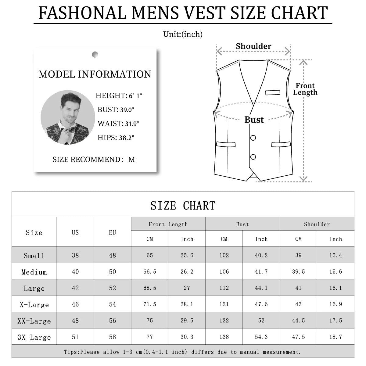 Men's Suit Vest – Formal Slim Fit Waistcoat
