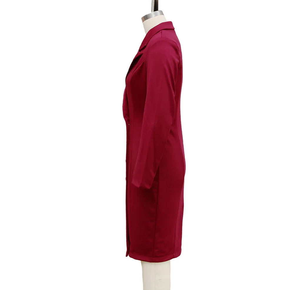 Blazer Dress – Women's Elegant Long Sleeve Office Dress