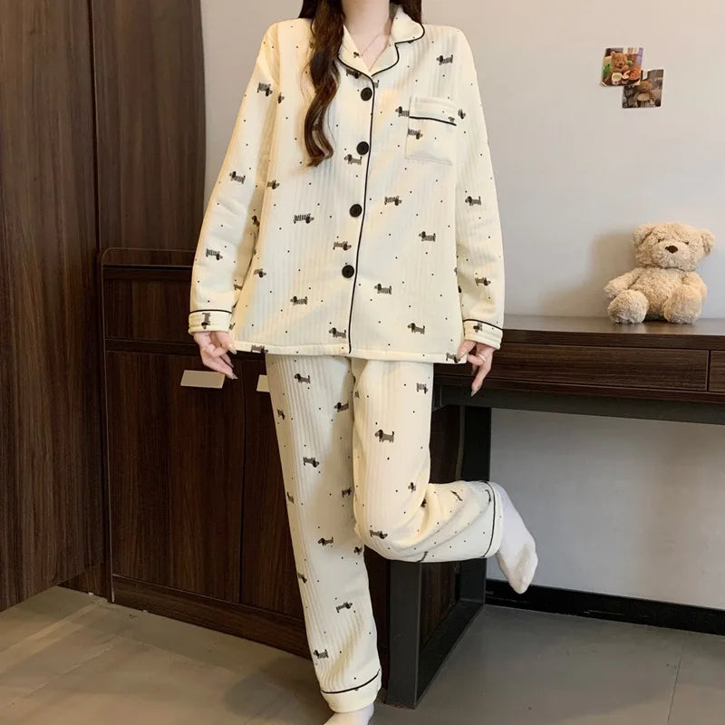 Womens Pajama Set - Soft Printed Sleepwear