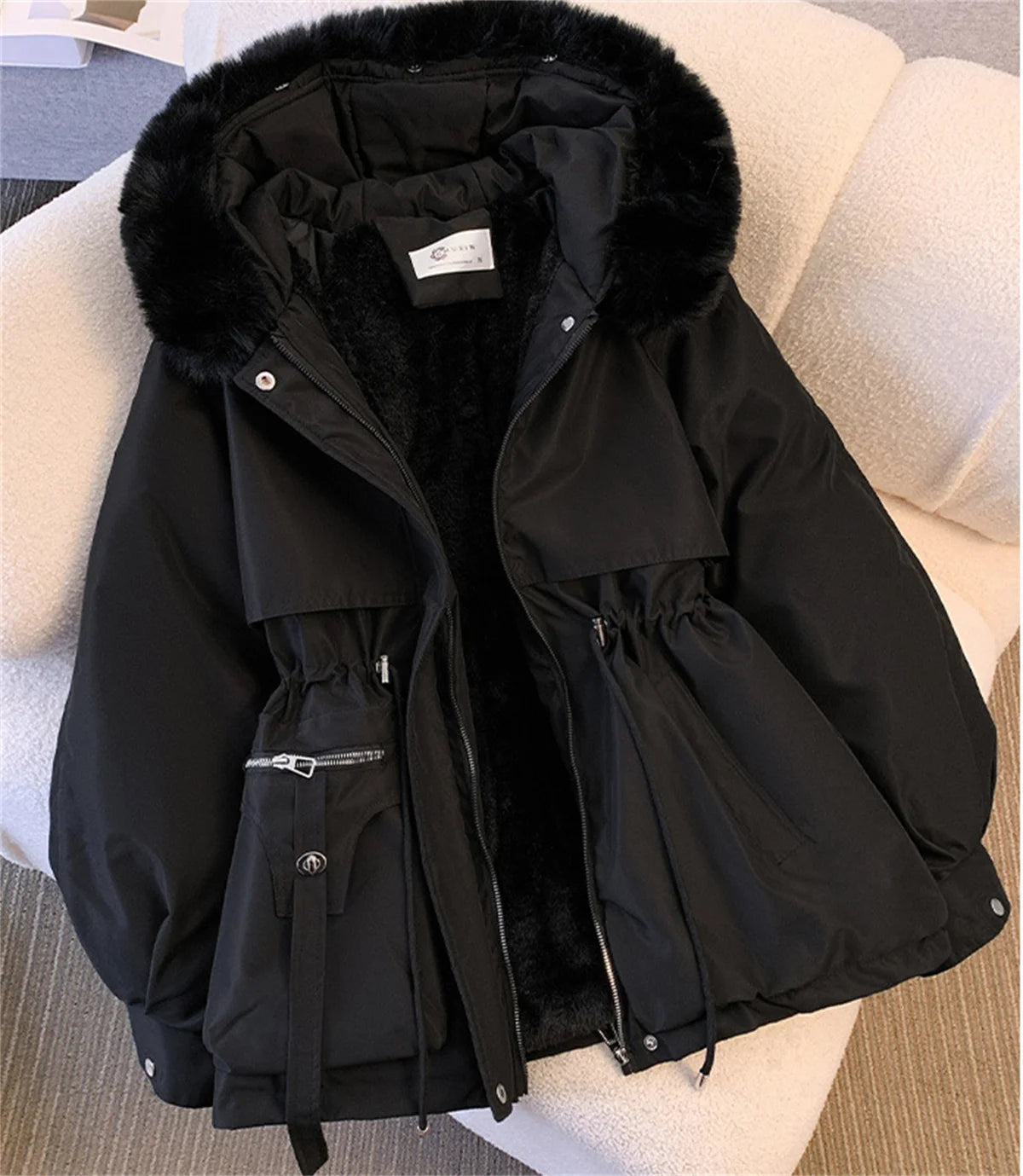 Womens Winter Jacket - Cozy Hooded Puffer Coat