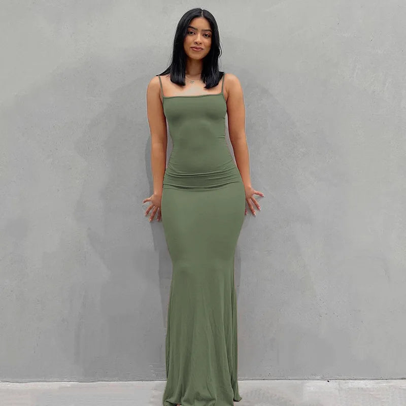 Womens Maxi Dress - Elegant  Slim Bodycon Dress