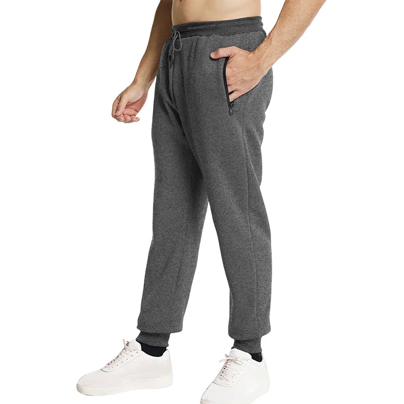 Men's Jogger Pants with Zipper Pockets - Smart Casual Sweatpants