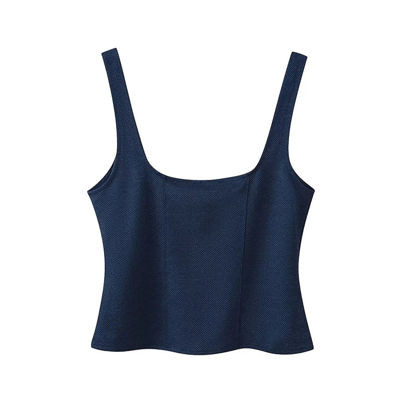 Women's Button Front Crop Top and Flare Pants Set