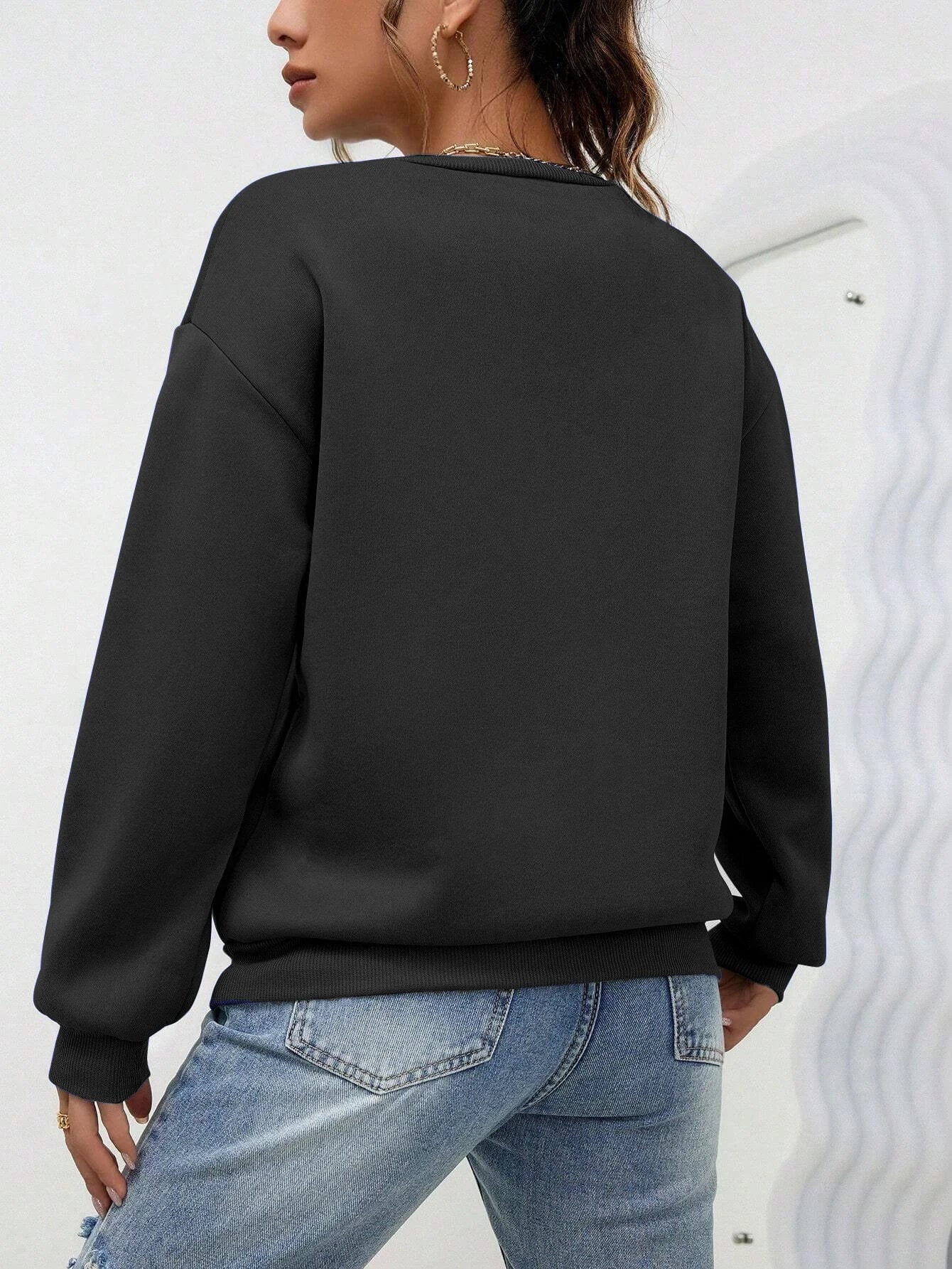 Women Oversized Sweatshirt – Cozy Fleece Casual Pullover