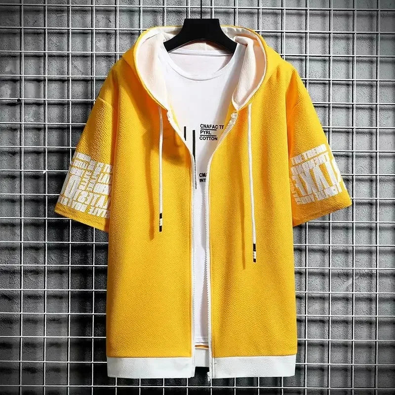 Men's Zip Hoodie & Shorts Set - Casual Streetwear Outfit