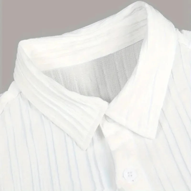 Men's White Pleated Summer Set