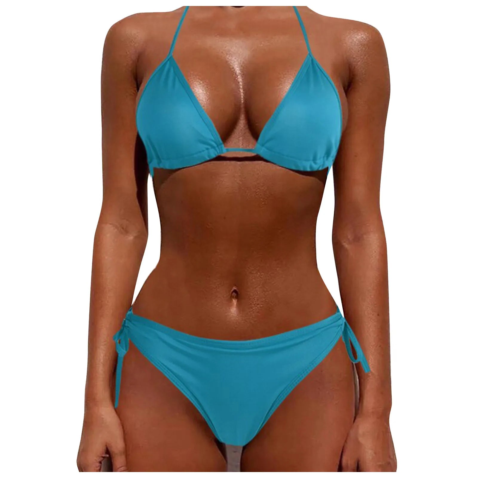 Women's High Waist Lace-Up Bikini Set