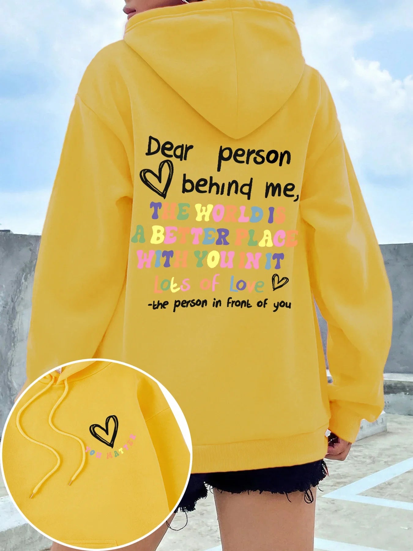 Womens Hoodie - Statement Letter Print Streetwear