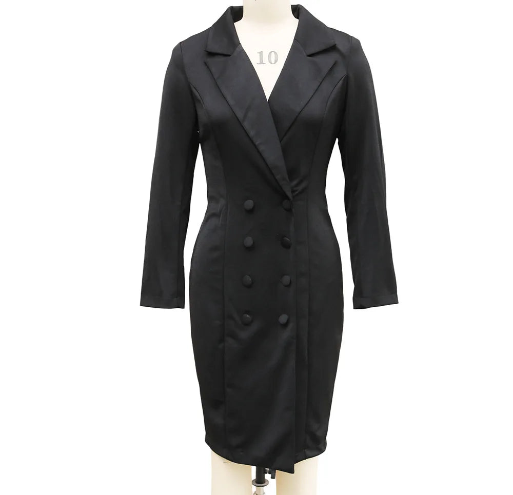 Blazer Dress – Women's Elegant Long Sleeve Office Dress