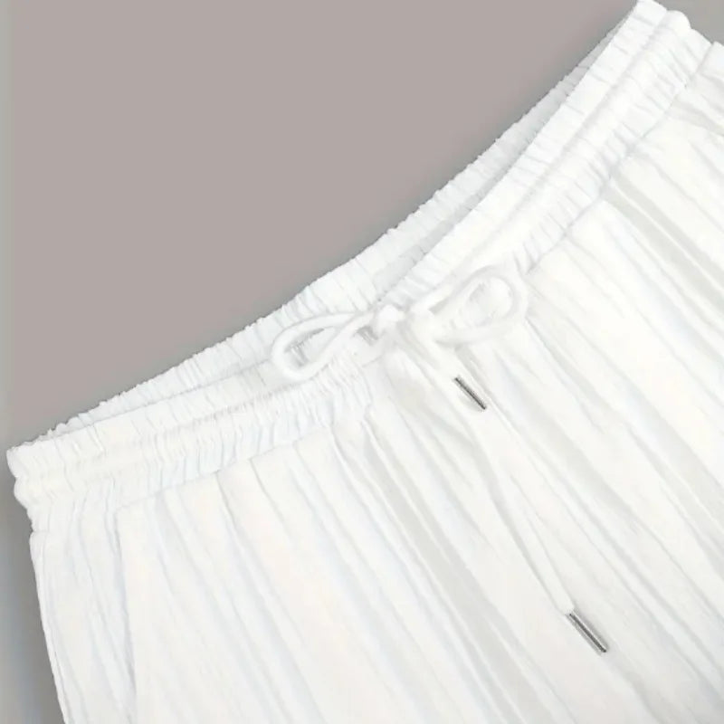 Men's White Pleated Summer Set