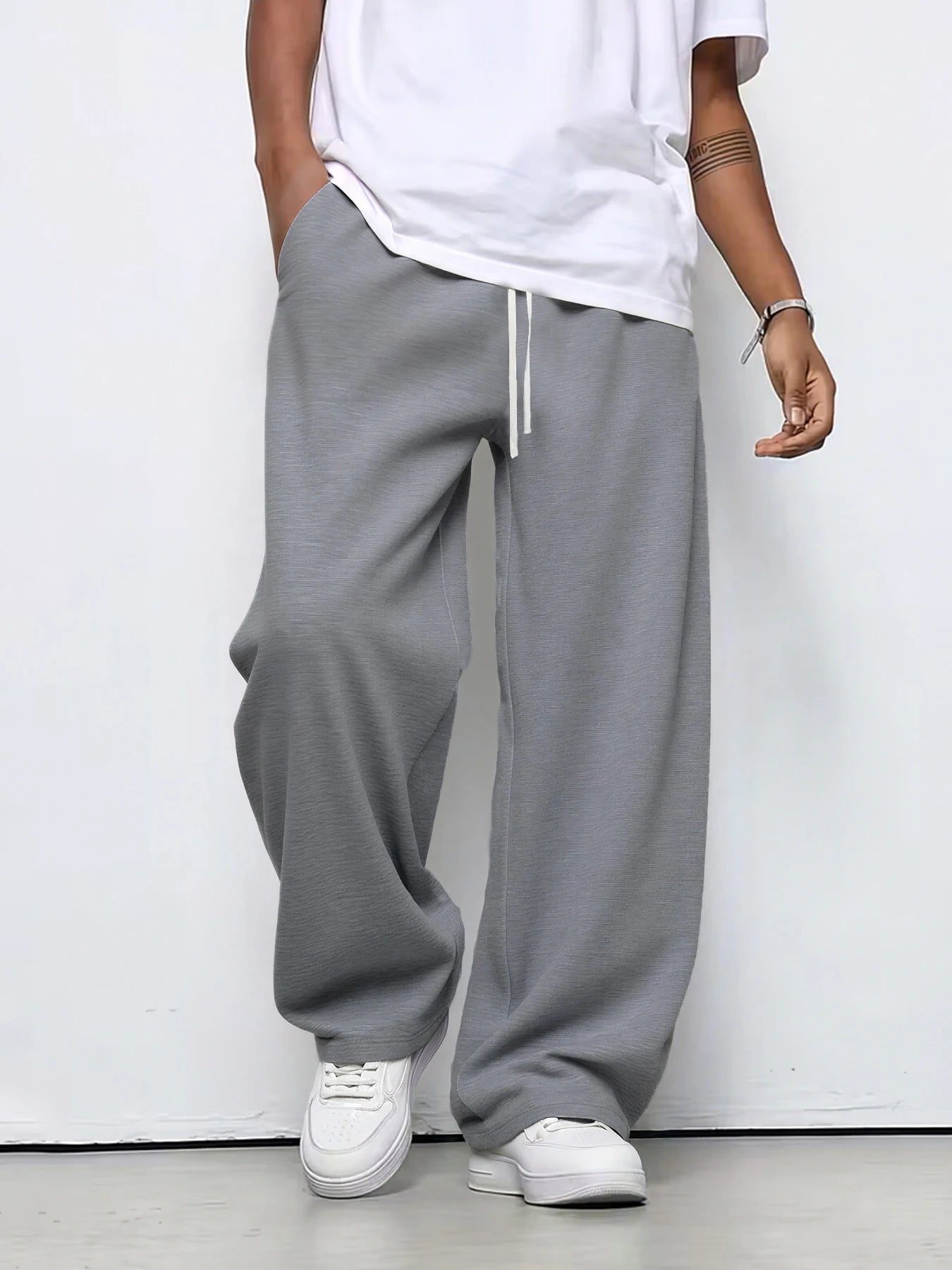 Men's Wide-Leg Pants - Casual Lose Fit Trousers