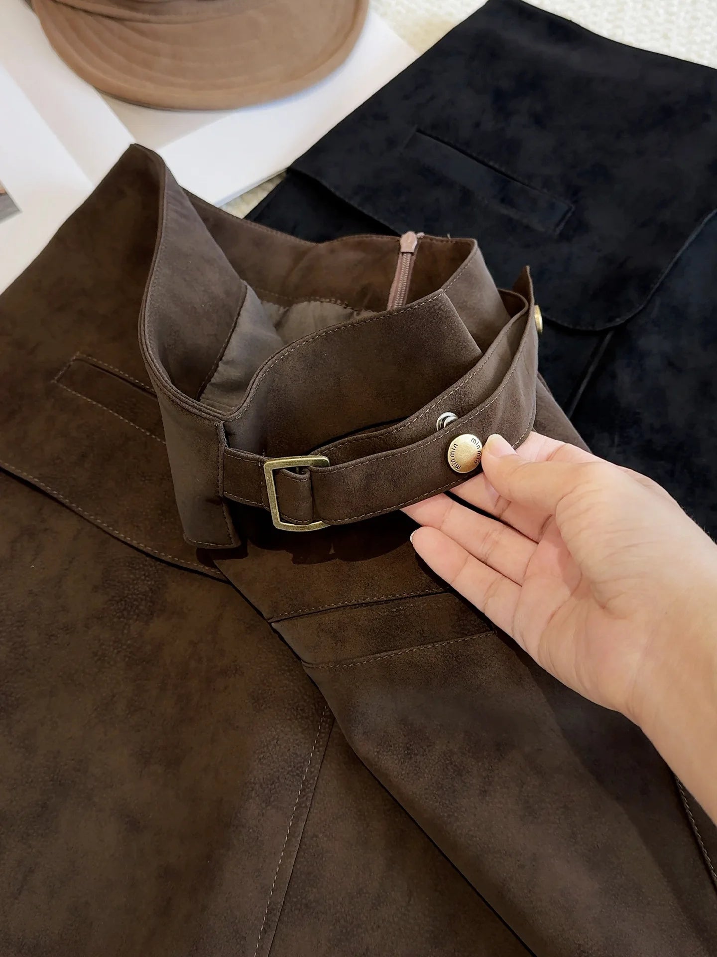 Women's Suede Mini Skirt – High Waist A-Line Casual Skirt