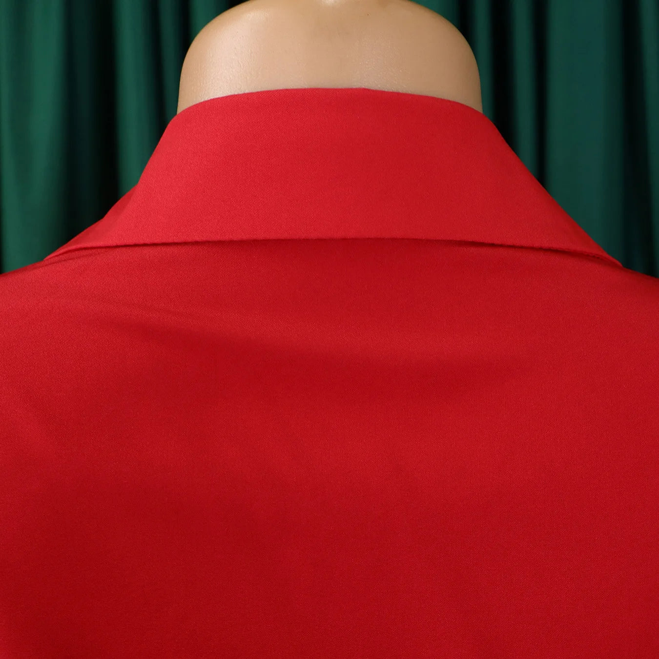 Women's Elegant Dress – Pleated V-Neck Office Style