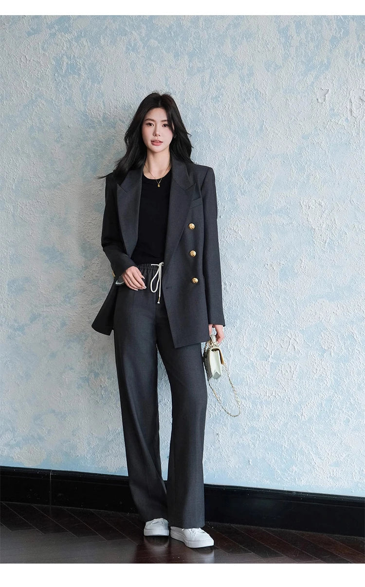 Women's 2 Piece Suit – Elegant Office Blazer & Pants Set