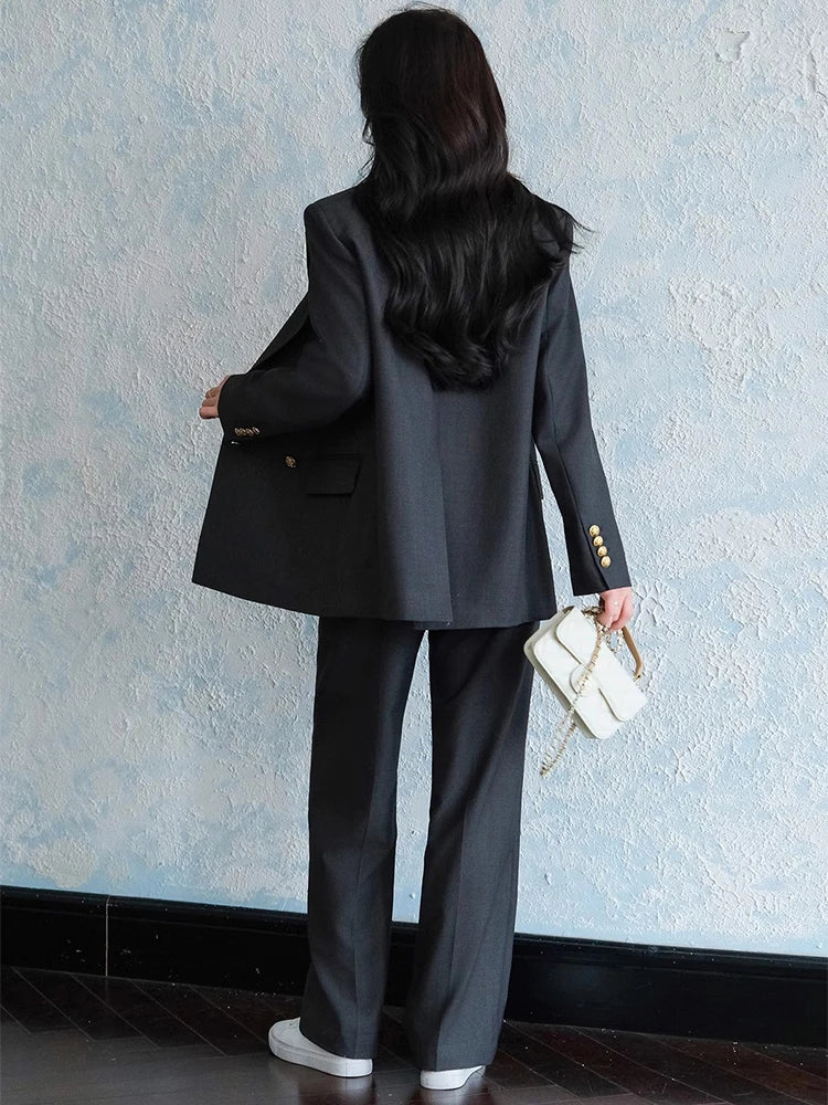 Women's 2 Piece Suit – Elegant Office Blazer & Pants Set