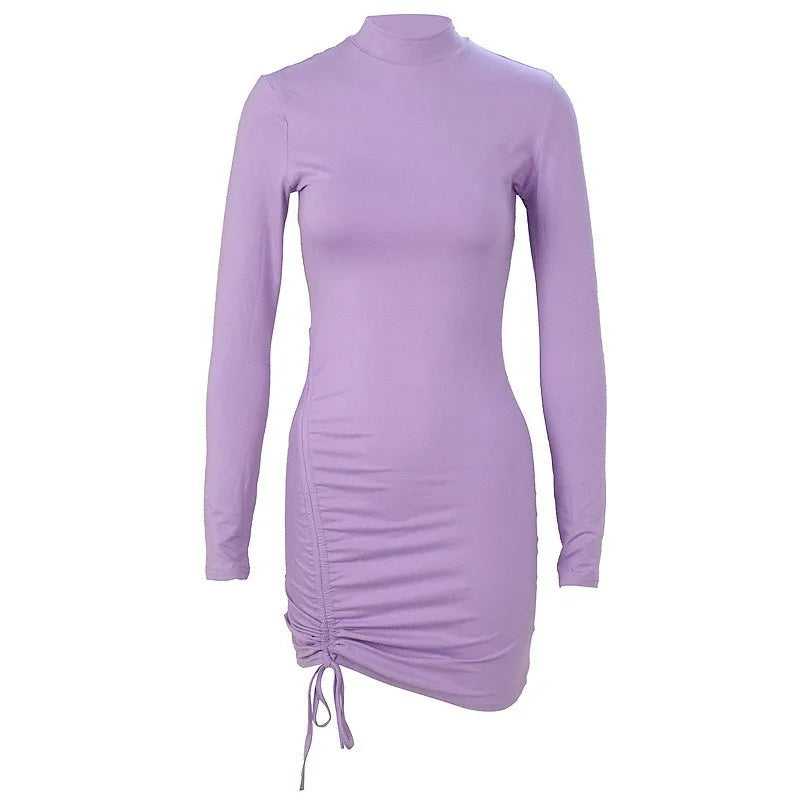 Women Dresses - Elegant Slim Long Sleeve Mini Dress