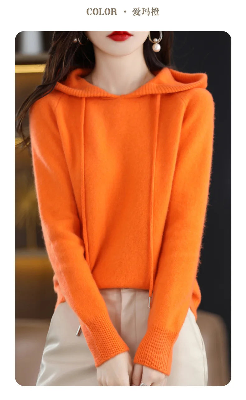 Womens Hoodie - Casual Cozy Pullover