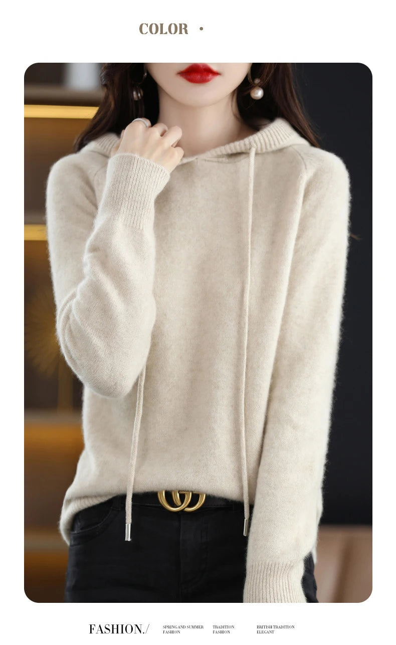 Womens Hoodie - Casual Cozy Pullover