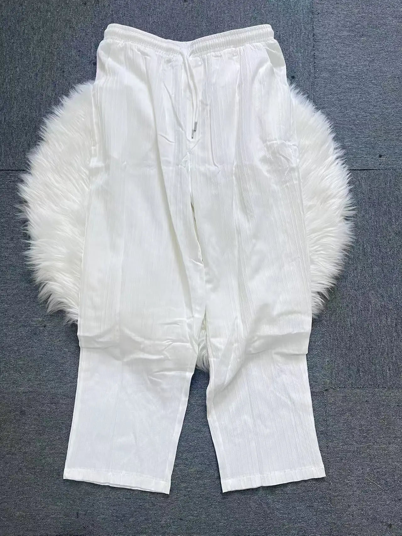 Men's White Pleated Summer Set