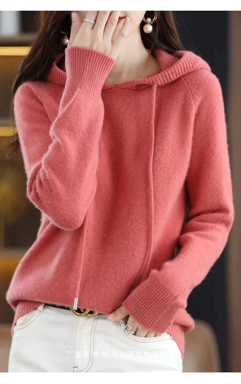 Womens Hoodie - Casual Cozy Pullover