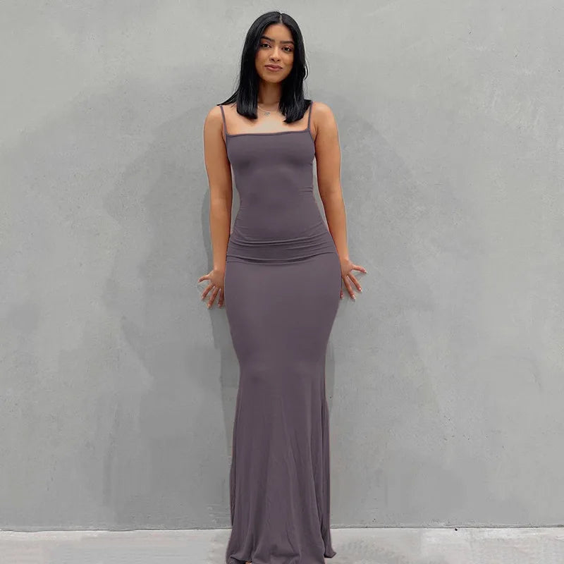 Womens Maxi Dress - Elegant  Slim Bodycon Dress