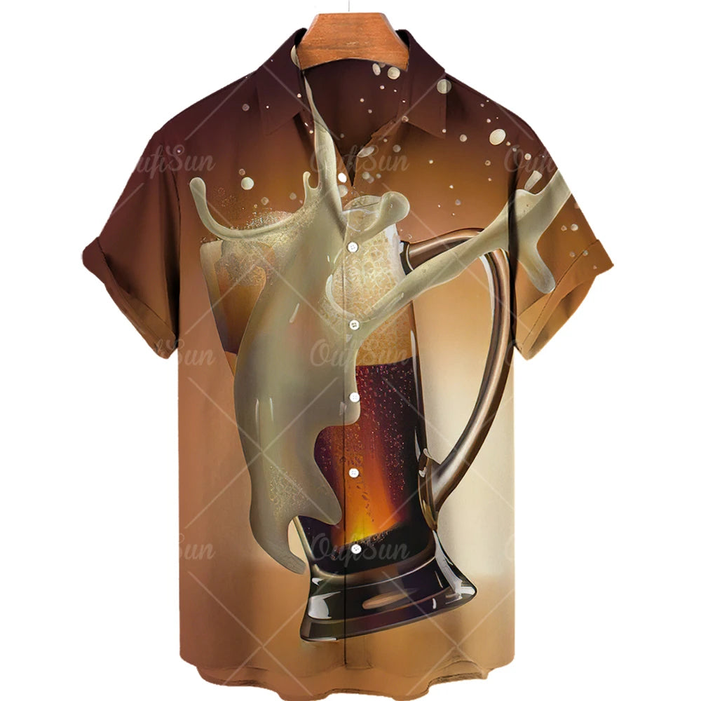 Men's Beer Print Shirt