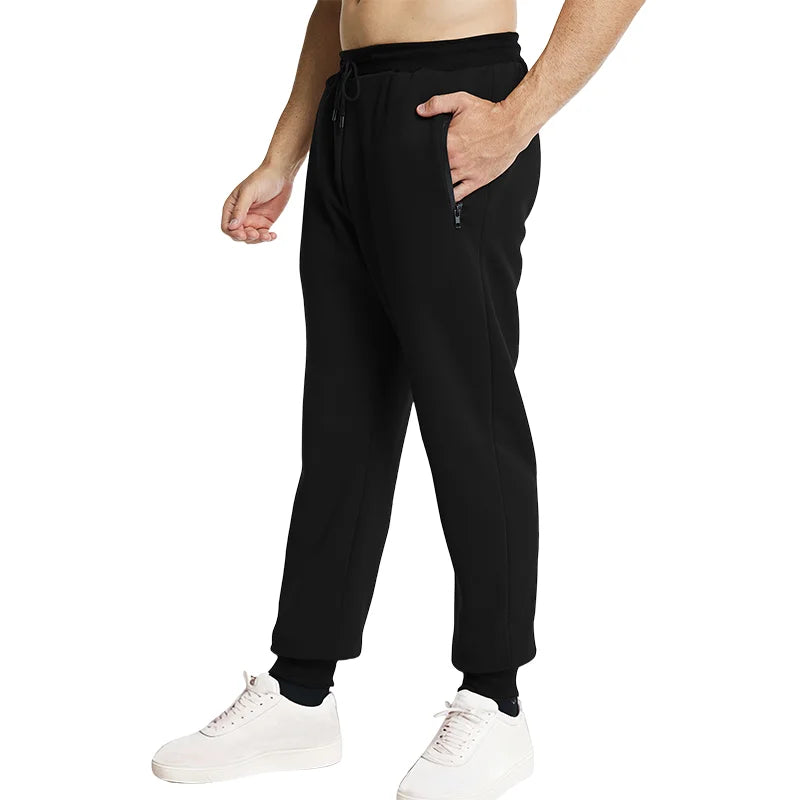 Men's Jogger Pants with Zipper Pockets - Smart Casual Sweatpants
